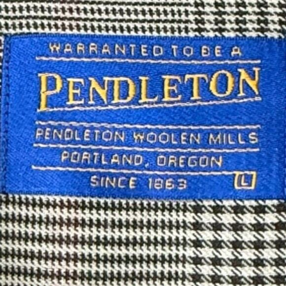 Pendleton Canterbury Cloth Shirt Plaid Button Down Merino Wool Blend Men's Large - Picture 11 of 16